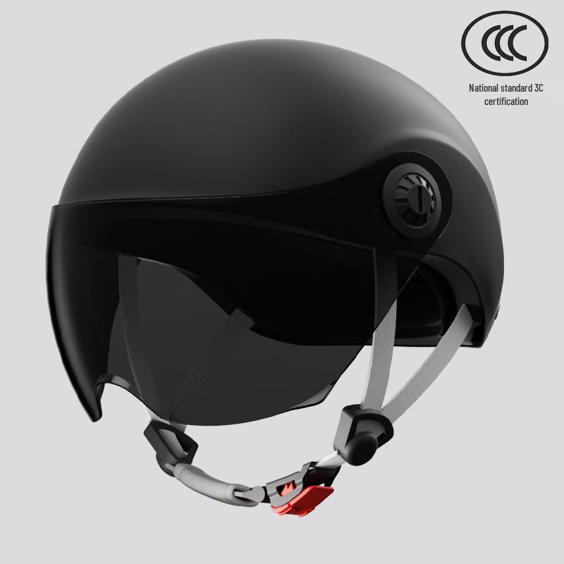 GB 3C Certified Unisex Electric Vehicle Helmet - Summer & All-Season Motorcycle Safety Half Helmet