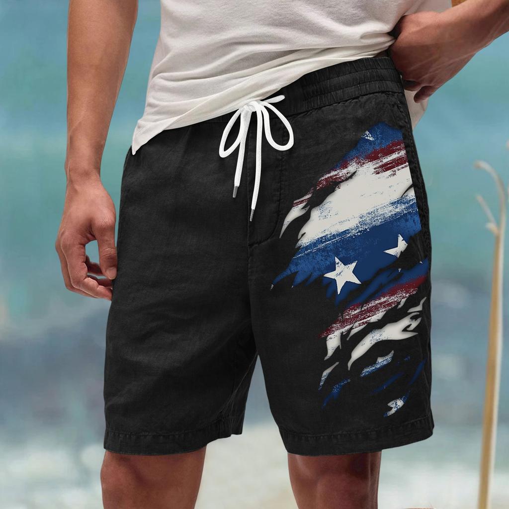 Męskie letnie, duże, swobodne, luźne spodnie sportowe, szorty plażowe