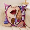 Ins Style Beauty Makeup Cushion Cover Silky Short Plush Sofa Pillow Cover Hidden Zipper Soft Dustproof Case for Home Decor