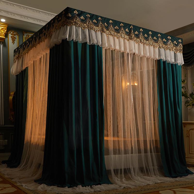 2024 Floor-Standing Double-Layer Palace Style Blackout Princess Mosquito Net with Three Doors
