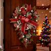 1 Pc Christmas Candy Cane Teardrop Wreath, Holiday Porch Decor Versatile Decoration For Various Settings Ideal