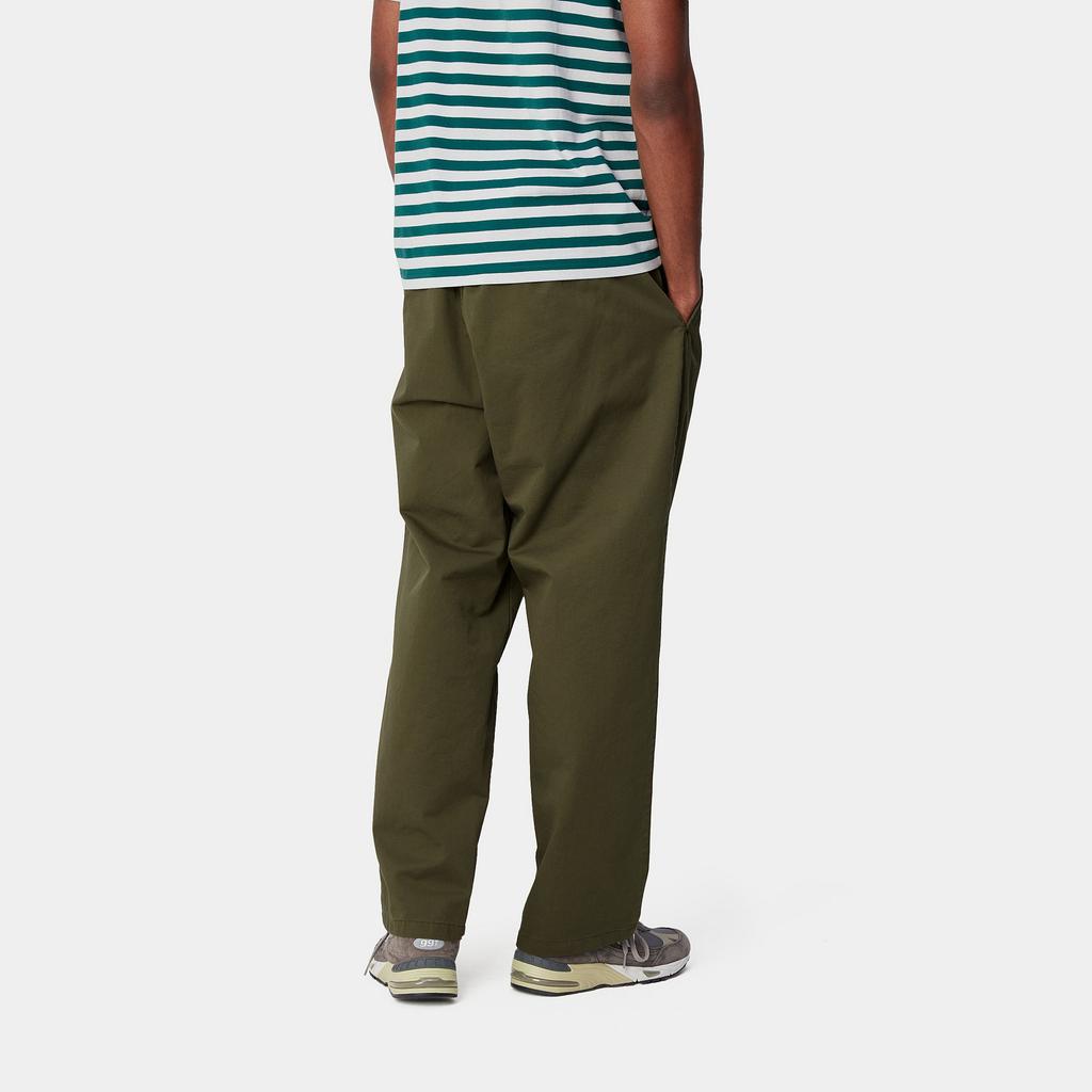 Carhartt WIP SS24 Marv Pant Loose Fit Straight Leg Solid Color Square Label Zipper Casual Pants Men pants Army-Green I033129-1YS-06