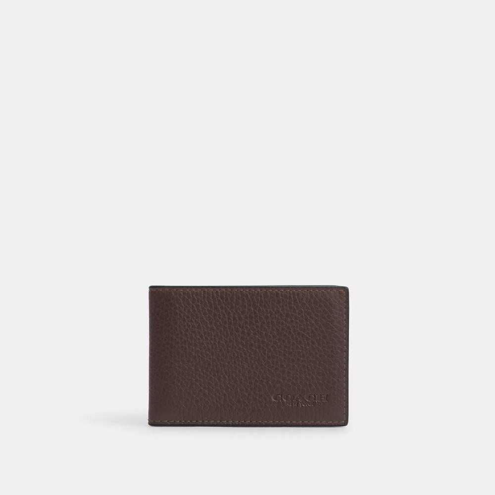 Coach Compact Billfold Wallet Saddle