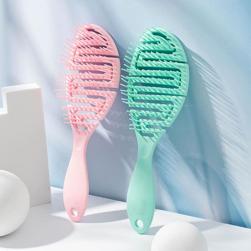 Wet Brush Curved Massage Comb with Flexible Bristles for Wet Hair - Available In Green, Pink, Blue,Purple and Black