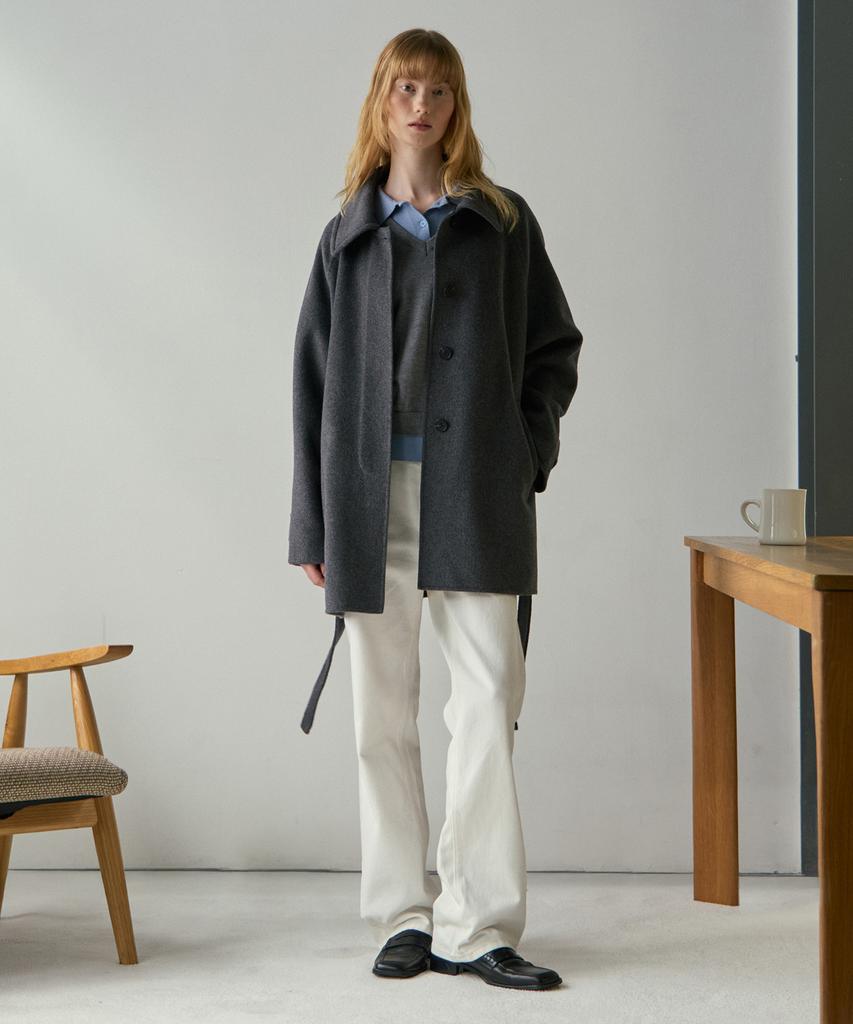 MIND BRIDGE WOMEN [W] Handmade Belted Half Coat - 2 Colors