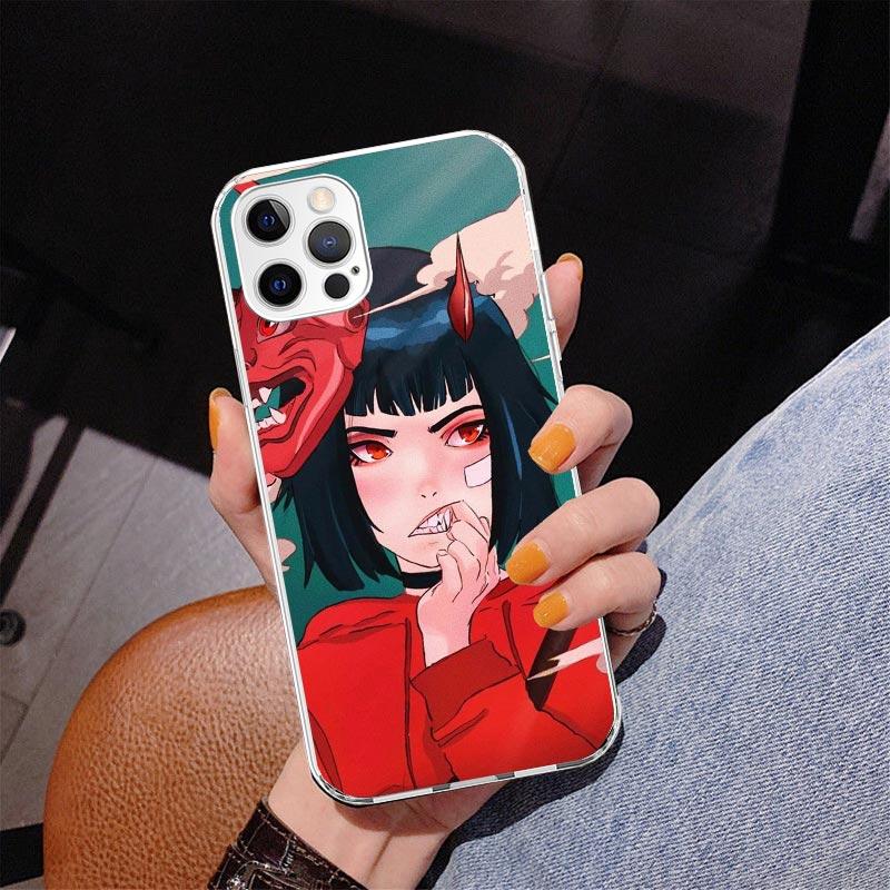 Japanese Style Anime Girl Phone Case For iPhone 17 Air 16 Pro Max 16E 15 + 14 Plus 11 12 13 Mini 7 8 SE Gift Print Cover Fundas