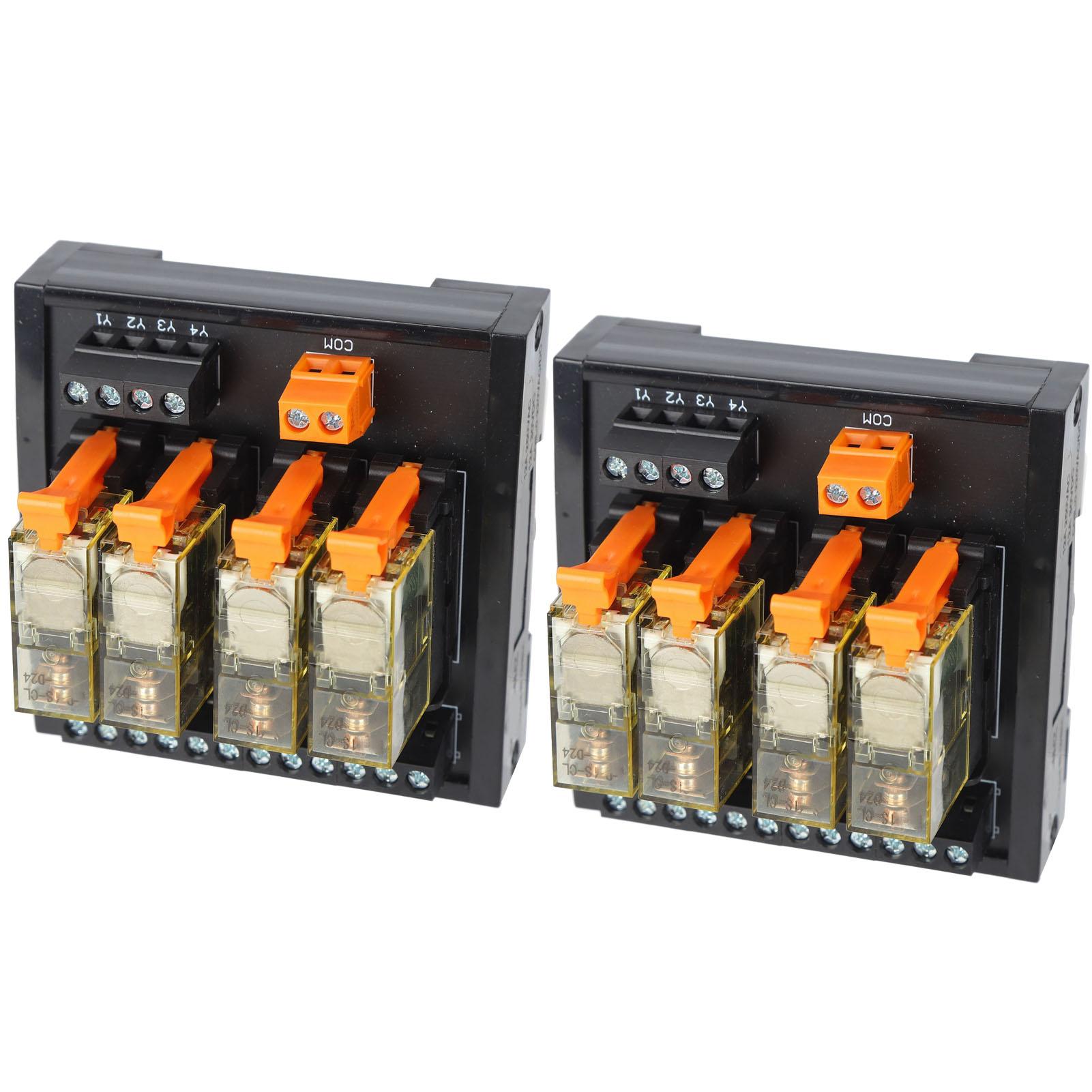 

2Pcs Relay Module Control Board DC PLC Din Rail Mounting 4 Channel 1 NO 1 NC BEM1S‑4MZ AC 250V