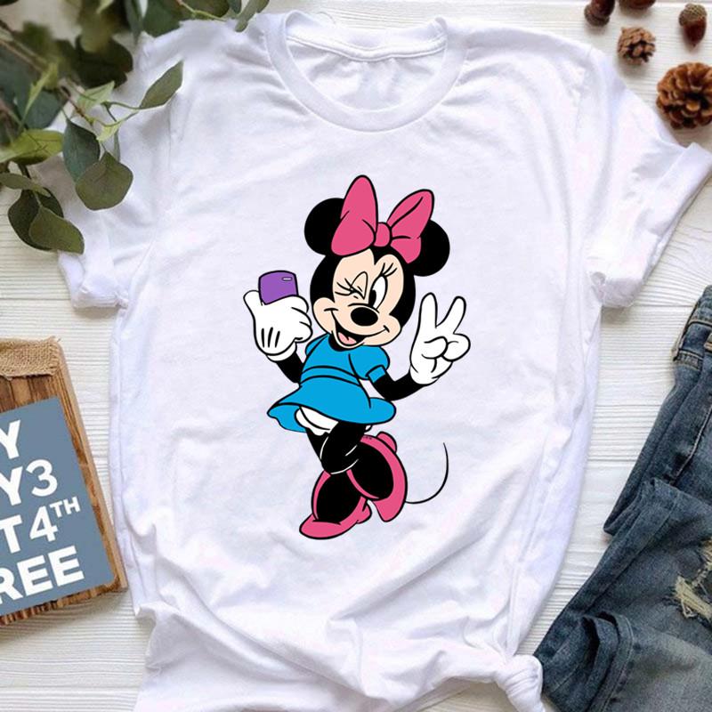 Cool Summer Mickey Minnie Mouse Unisexs Short Sleeve TShirt Short Sleeve Fun Fashion Street Style Unisexs Top