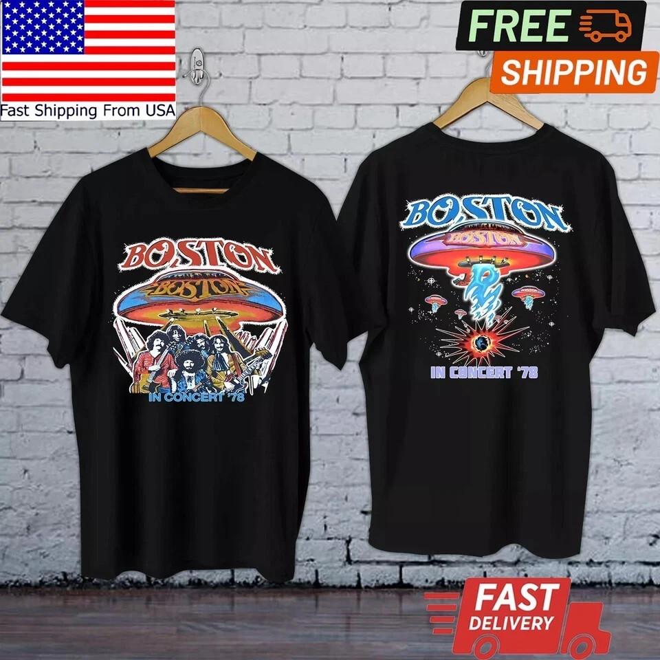 

1978 BOSTON vintage Rare concert 70039s Tour rock band tee t-shirt Unisex T-Shirt M