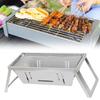 Stainless Steel Barbecue Grill With Thickened Carbon Frame For Outdoor Camping And Family Cooking