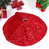 Christmas Tree Skirt with Small Sequins Red Tree Skirts Mini Xmas Tree Skirts for Home Party Holiday Indoor Outdoor Decorations