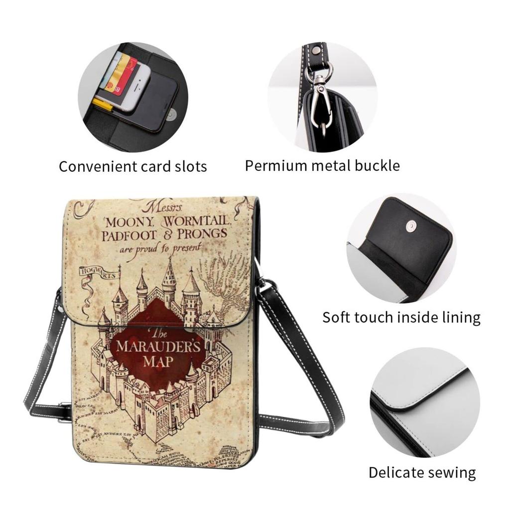 Harry Potter Genuine Leather Smartphone Shoulder Mini Pouch for Women and Popular 19cm High x Wide x 1cm Thick [JMI] Pouch, Bag, Slim, Men,