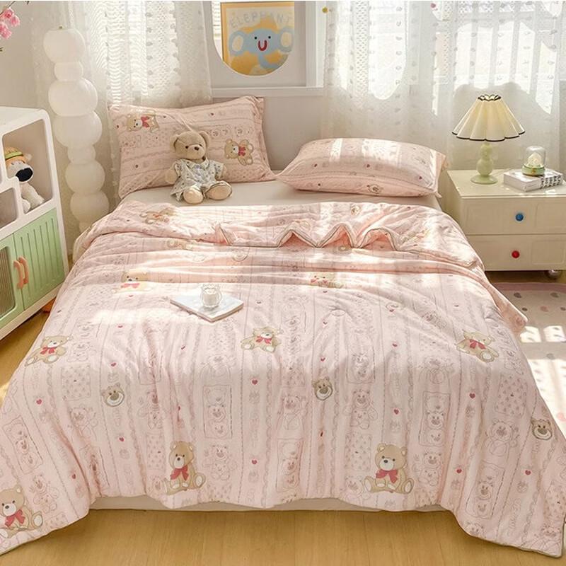 Washable Cooling Soybean Fiber Summer Quilt - British Bear Pattern