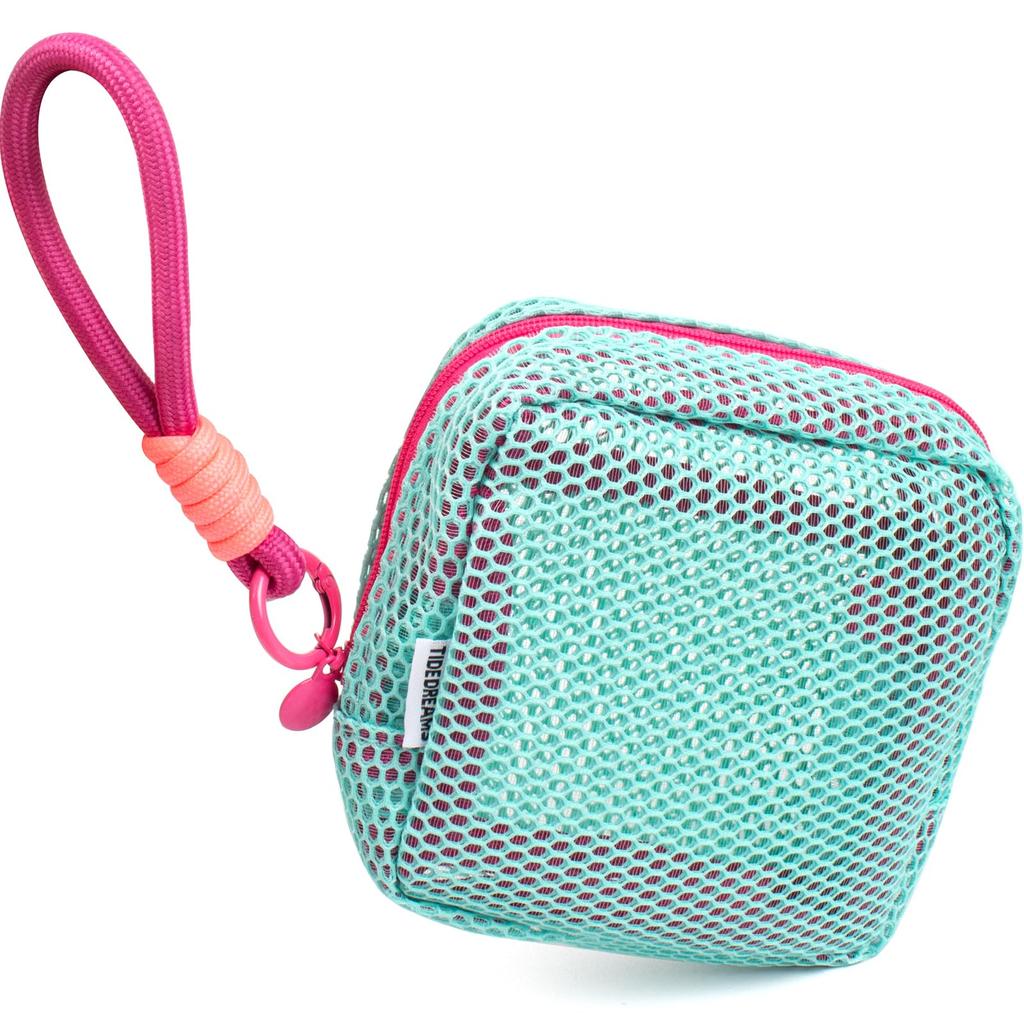 Women Lightweight Square Mesh Cosmetic Bag Portable Colorful Object Storage Bag With Zipper Multi-purpose Sundries Storage Bag