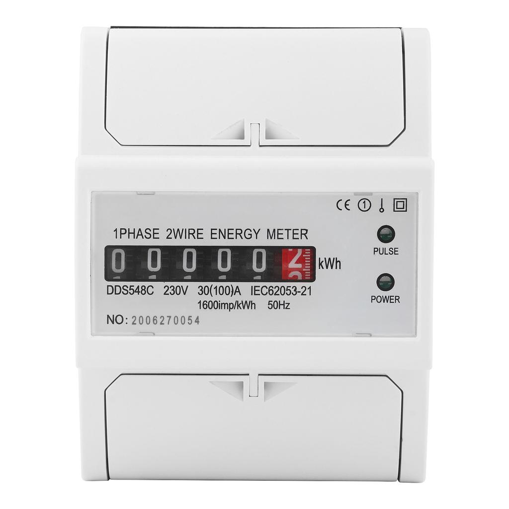 DDS548C Watt Hour Meter Single Phase 4P 230V Power Energy Meter 35mm Din Rail Mount