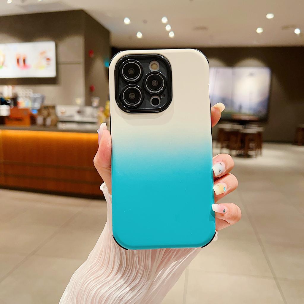 Simple contrasting color matte shell is suitable for iPhone17Pro max Apple 16 mobile phone case 13/14 two-in-one new model.