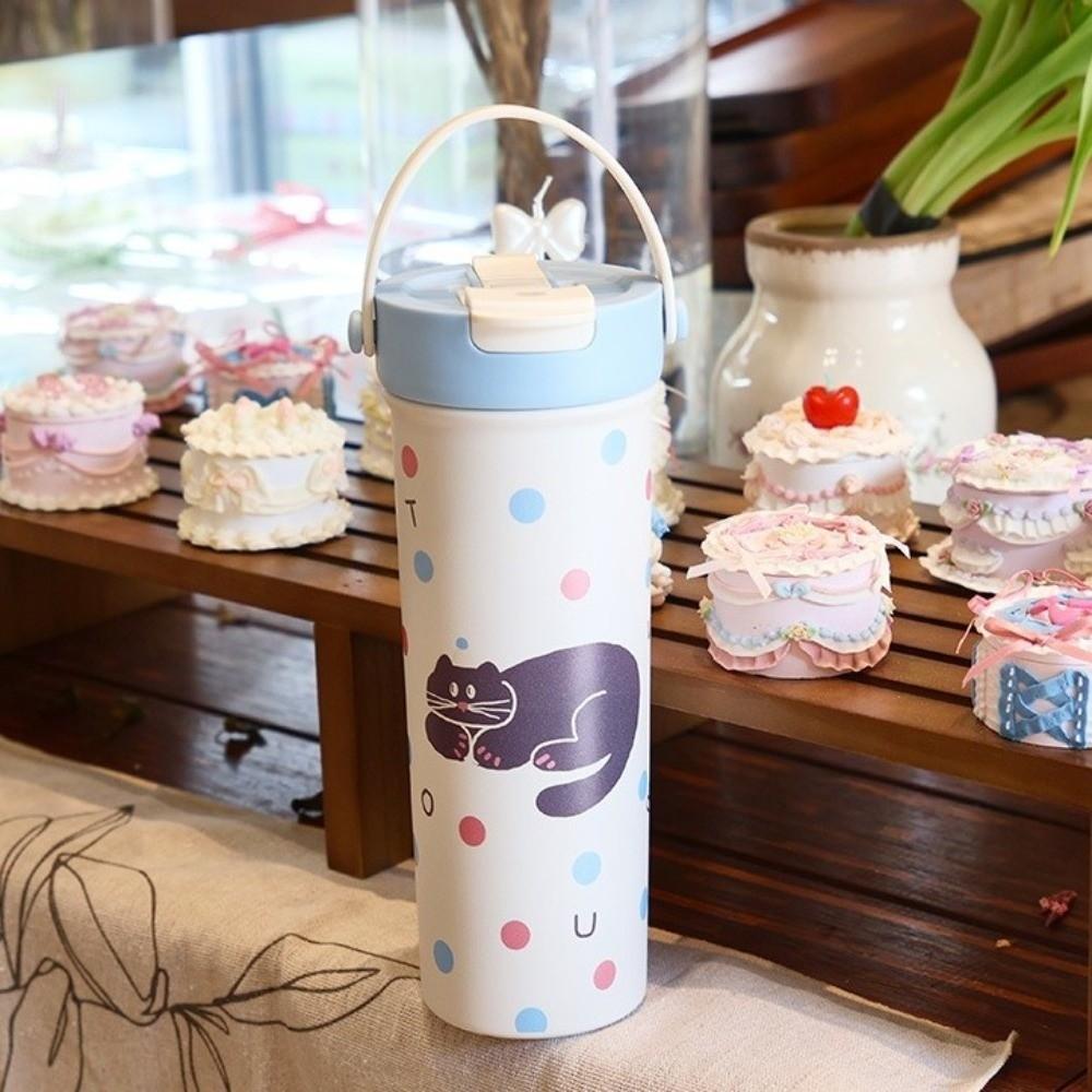 Leak-proof Insulated Cup 600ml Vacuum Flasks Water Bottle Travel Tumbler  Cold Drink
