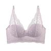 Women Lace Patch Wireless Bra Longline Lift Support Scallop V Neck Everyday Comfort Lingerie
