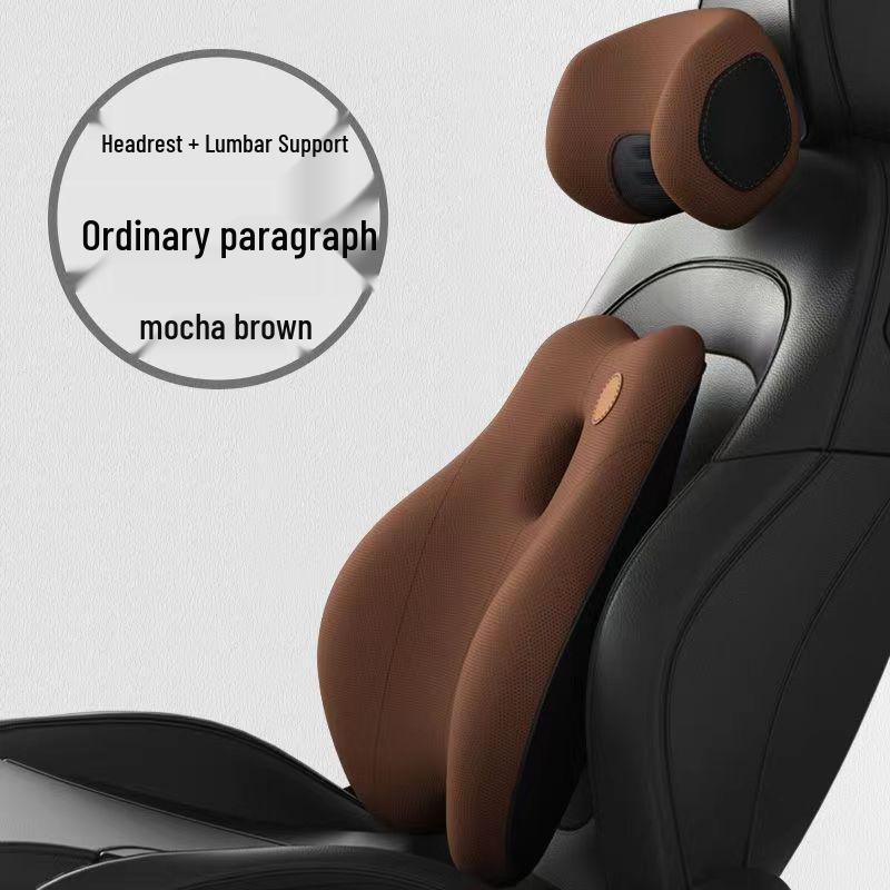 Electric Massage Memory Foam Car Lumbar Support Cushion & Headrest Set