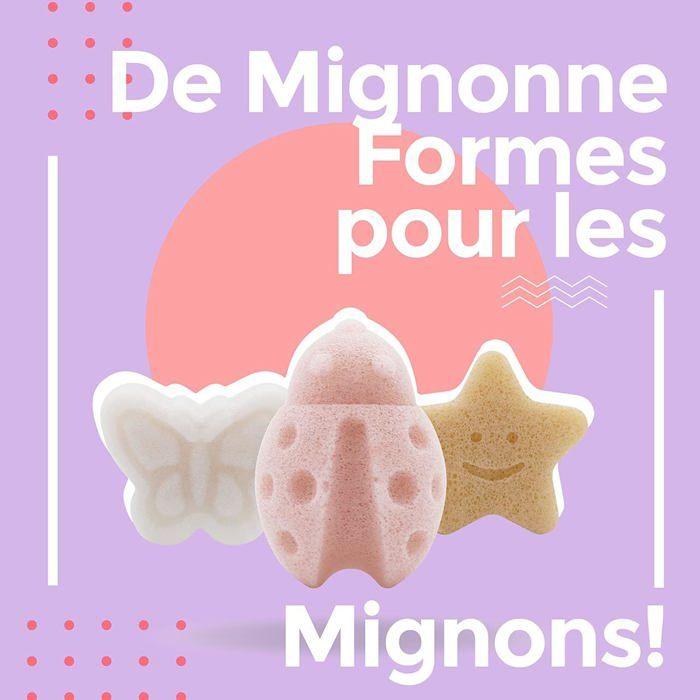 MyHomeBody Eponge De Bain Konjac Pour Bebe, Eponges De Bain Naturelles Aux Formes Mignonnes Pour Les Nourrissons Et Les Tout-petits,