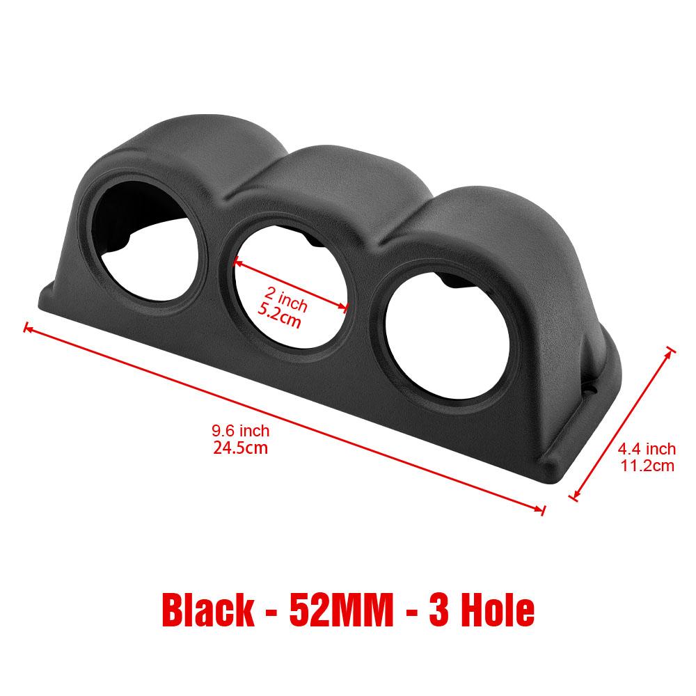 Universal 60mm/52mm Car Gauge Pod 3 hole Meter Holder for Left/Right Hand Drive – Matte/Shiny Carbon Black