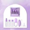 Set de Botellas Vacías de Viaje Set de 7 Piezas, Botellas para Sub-envasado de Cosméticos Espejo de Maquillaje Portátil Set de Peine
