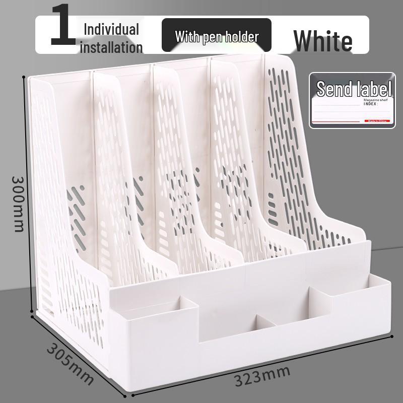 Three-Column Office File Rack: Multi-Layer Thickened Organizer for Study Supplies and Archive Folders