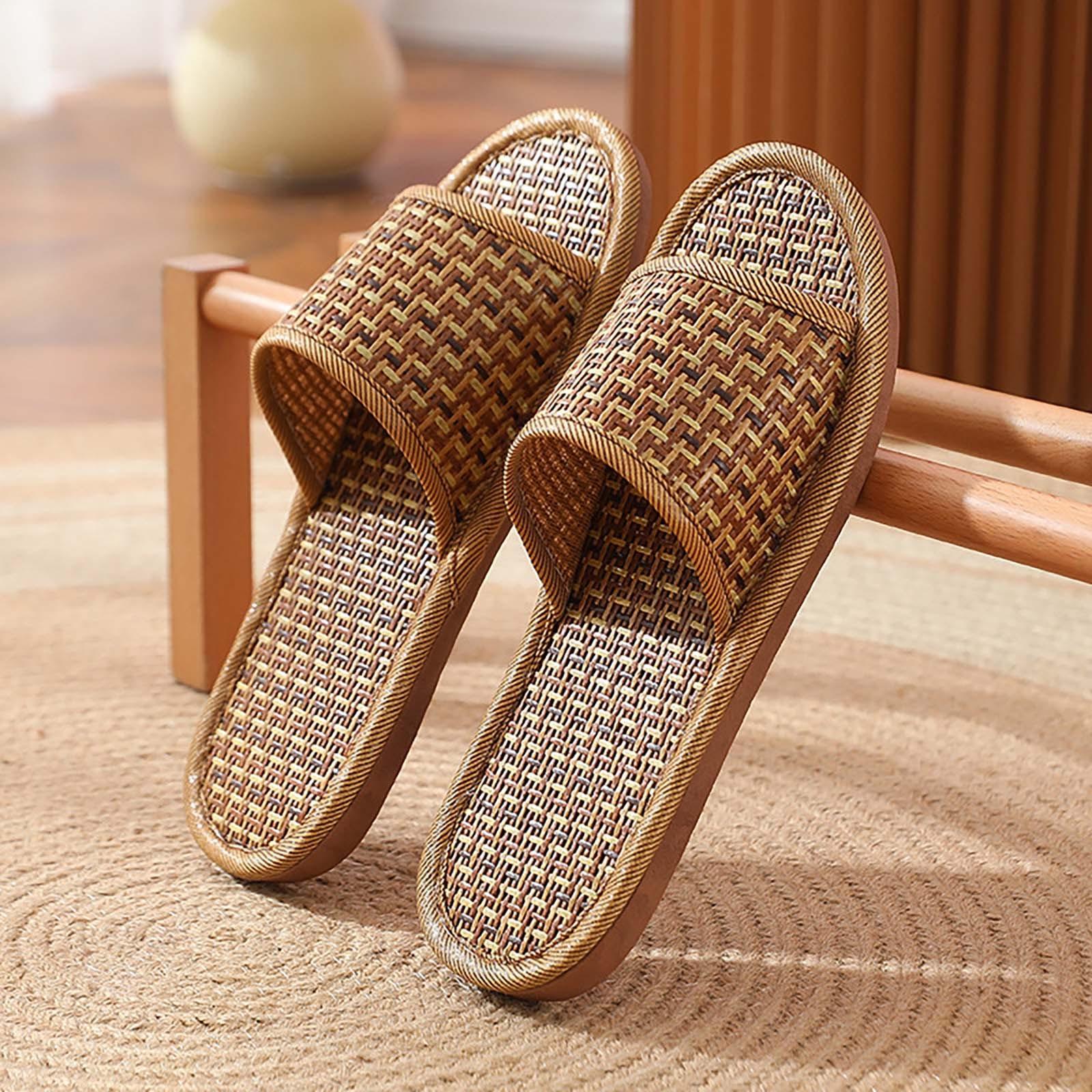 Women s Summer Home Linen Slippers Indoor Floor Slippers 37 жёлтый 767₽
