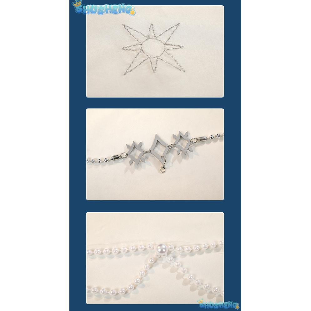 Game Nu:Carnival Edmond Cosplay Costume Neck Embroidery White Greek Style Dress Roleplay Outfit for Women or Men