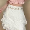 Bohemian Starfishes Waist Chain With Mixed Materials For Beach Vacation Outfits Summer Resort Accessory Stylish Adjustable Hip Belt