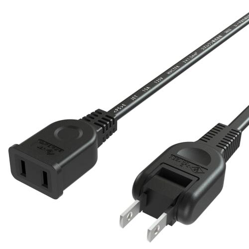 Akirari Power Extension Cord 3m Insulated Cap Swing Plug Tracking Fire Prevention Black