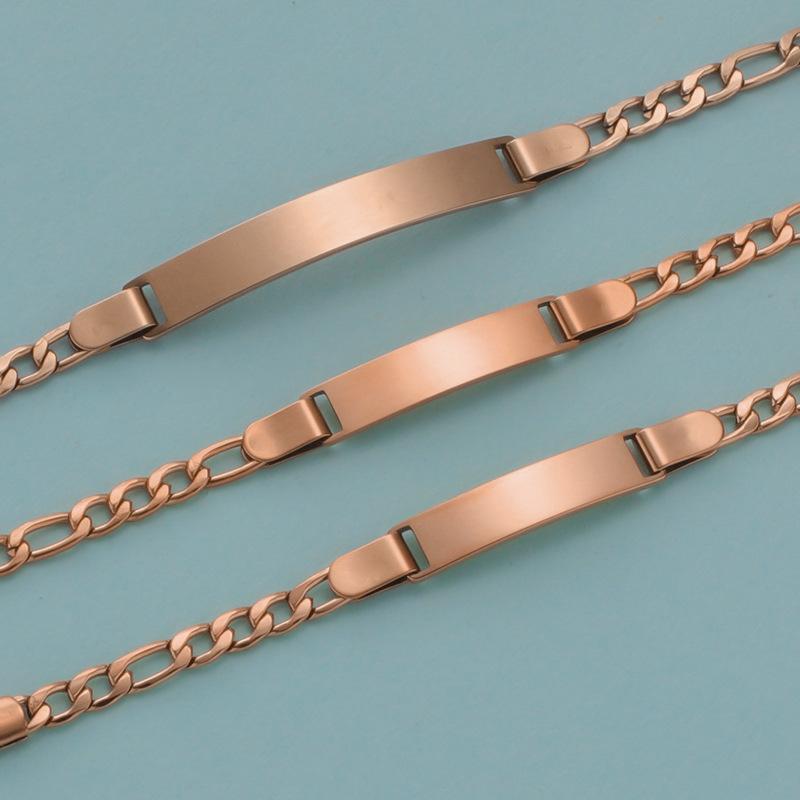 Rostfritt stål Laserbokstäver Armband Personliga presentsmycken