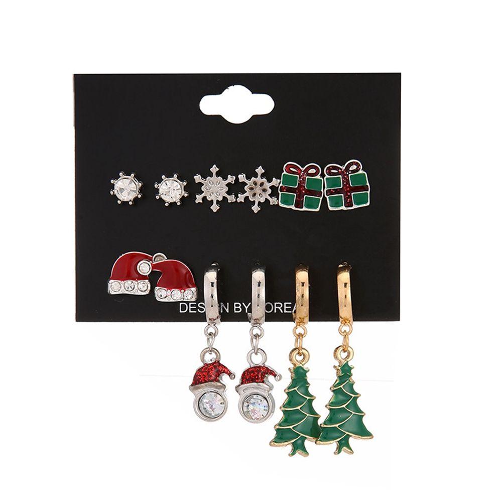 Claus  Female Ear studs Christmas Earrings Set Red Dangle Earrings Korean Style Earrings