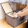 Stylish Cotton Linen Underwear Box Storage Container with Covers for Bedroom