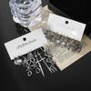 Vintage Silver Color Earrings Set for Women Long Sword Mushroom Butterfly Skeleton Snake Gothic Hang Earrings Jewelry