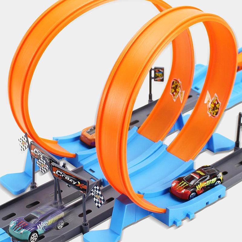 Boys' Metal Racing Toy Cars with Track Set