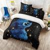 Lilo and Stitch Galaxy Duvet Cover Set, Blue Alien Space Bedding