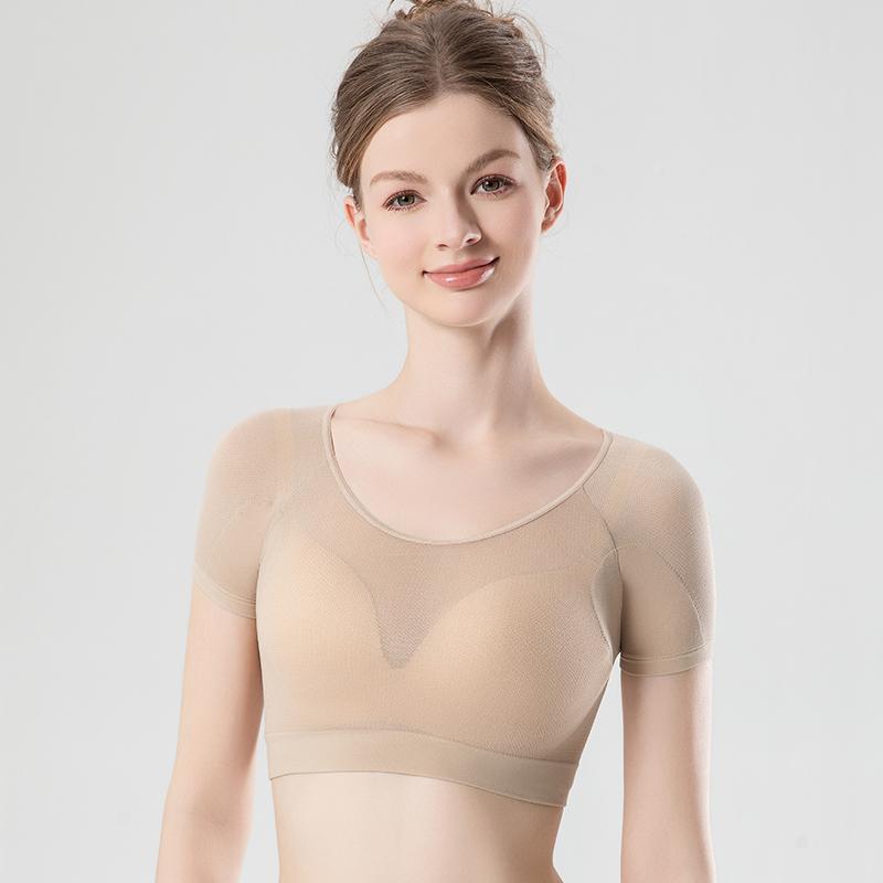Breathable Sweat Absorbing Clothes Ultra-Thin Mesh Quick-Drying Chest Wrap Vest Sweat Proof Underarm Sweat Pads T-Shirt Women