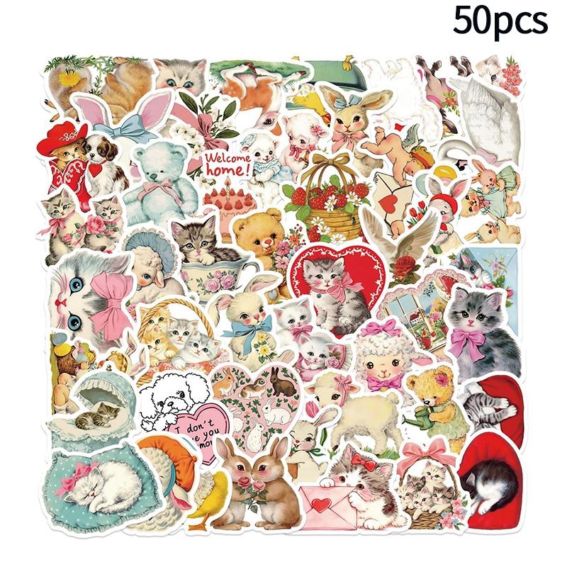 Cute Cat Memes Sticker DIY Scrapbook Stickers Cartoon Sticker for Skateboard Luggage Laptop School Stationery Kawaii Sticker