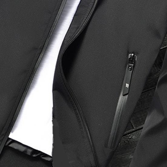 Stand Collar Long Sleeve Zipper Closure Pockets Men Jacket Spring Autumn Thin Style Solid Color Slim Baseball Jacket Coat