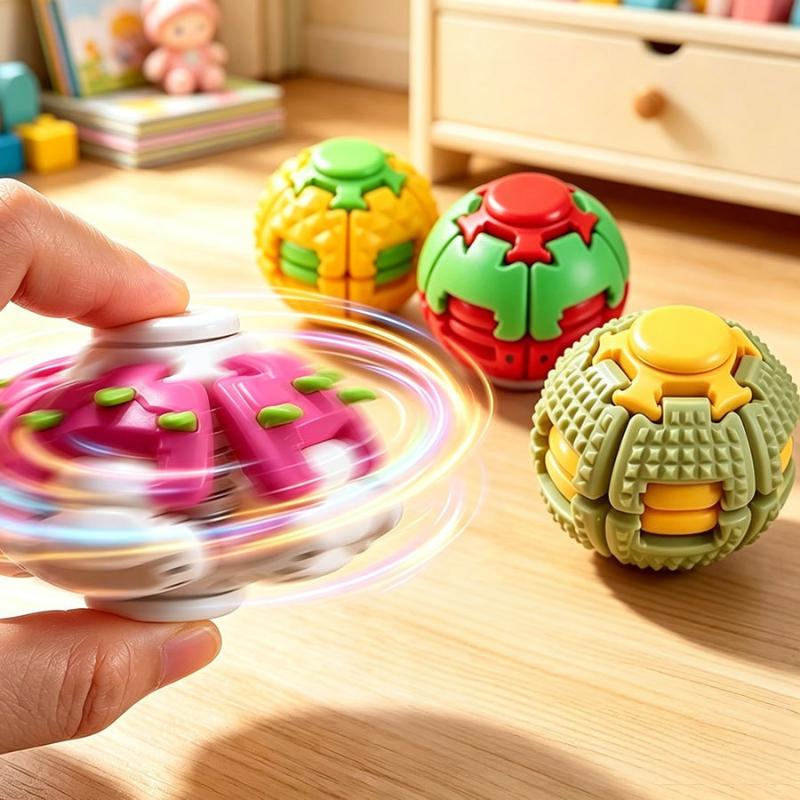 Drücken Sie den Gyro-Ball-Dekompressionsspielzeug Den Neuen Und Seltsamen Fingerspitzen-Kreisel Spielen Grenzüberschreitender Burger Drehender Ball