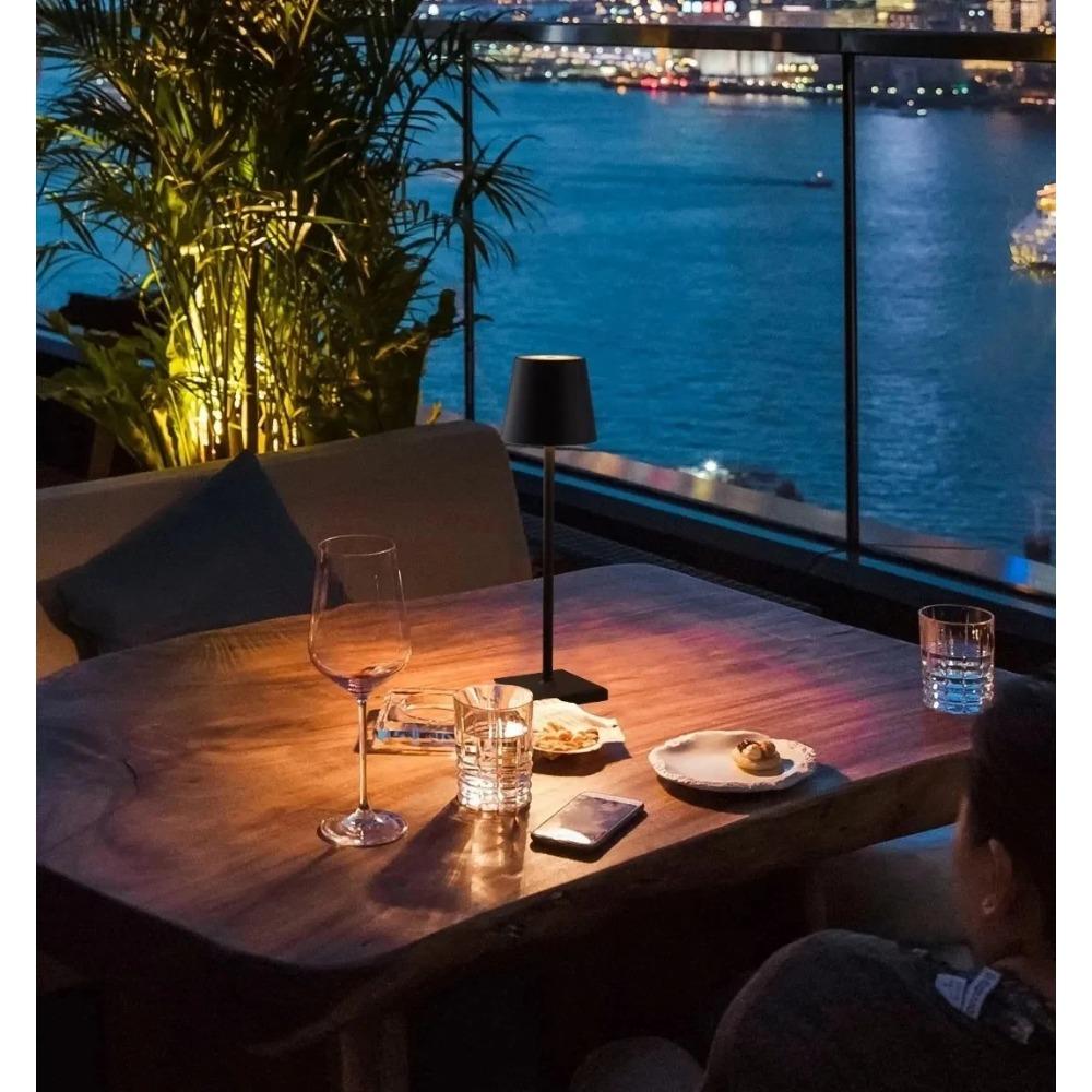 Lampada Da Tavolo Ricaricabile Usb Senza Fili Da 5200mAh Lampada Da Tavolo Con Interruttore Tattile Impermeabile Poldina Per Cam