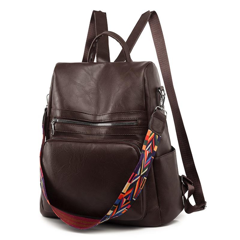 Rucksack mit weicher Ledertextur, großes Fassungsvermögen, neue Damentasche, diebstahlsicher, einfache Reisetasche, leichter, lässiger Schulrucksack