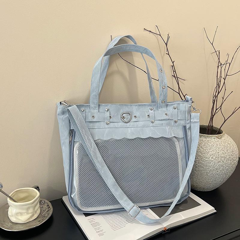 Pain bag casual women's bag original large-capacity handbag Japanese girl manga student versatile transparent bar bag
