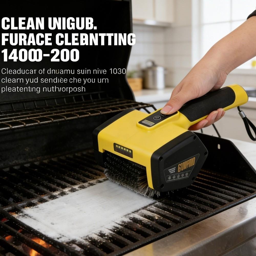 Wireless Electric Grill Brush LED Light Deep Cleaning Brush Electric Roller Brush  Barbecue Grill