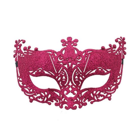 Masquerade Half Face Mask for Women Hollow Carving Glitter Party Mask Lightweight Comfortable Elastic Strap Halloween Costume Accessory