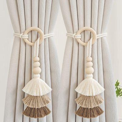 Elegant Woven Rope Tassel Curtain Tiebacks - Set of 2