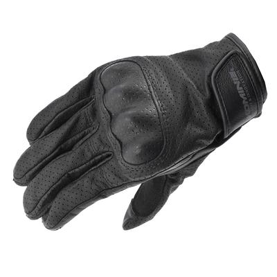 Vented Protective Leather Gloves for Motorcycles Black XS GK-257
