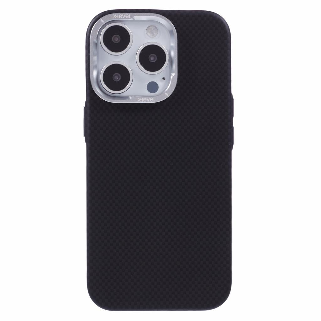 X-LEVEL For iPhone 16 Pro Case Compatible with MagSafe Carbon Nanofiber+Metal Lens Frame Phone Cover