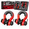 2pcs 3/4" D-Ring Shackle U-Hook Loop Shackles with Screw Pin Isolators Washers for Jeep Off Road Vehicle Recovery